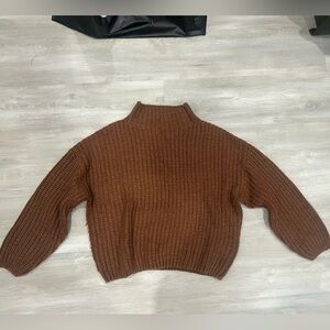 bishop + young Warm Brown Turtleneck Sweater